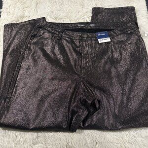 Old Navy 18 NWT OG Loose fit high rise black shimmer jeans stretch